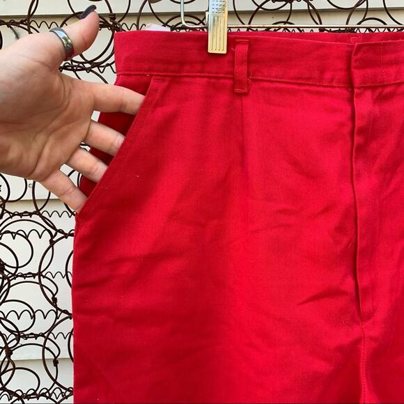 Vintage 90s Lord Isaac’s Sport red high rise wide leg shorts - Picture 3 of 6